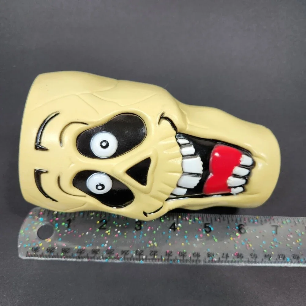 Halloween Skeleton Plastic Cups 3 Lot Mold Formed Silly Monsters 6 inch